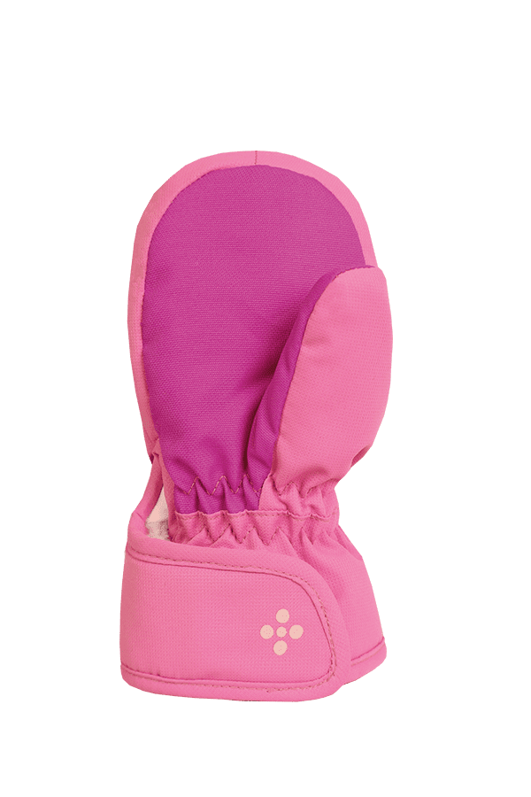 Baby Animal Mitten, warme Baby Fausthandschuhe im Tierdesign Einhorn, Farbe pink, Ansicht Handinnenfläche