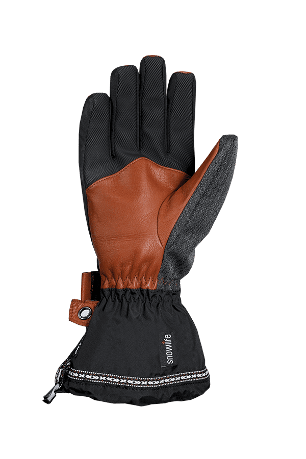 Winter- und Ski-Handschuh mit Dry-Tec, Glove, schwarz, grau, braun