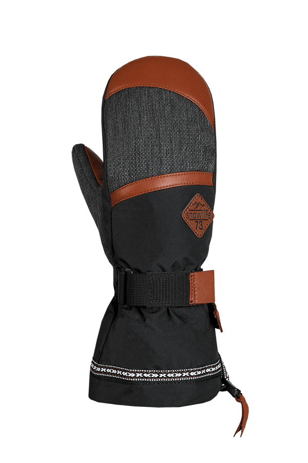 Winter- und Ski-Handschuh, Fäustlinge mit Dry-Tec, Glove, schwarz, grau, braun