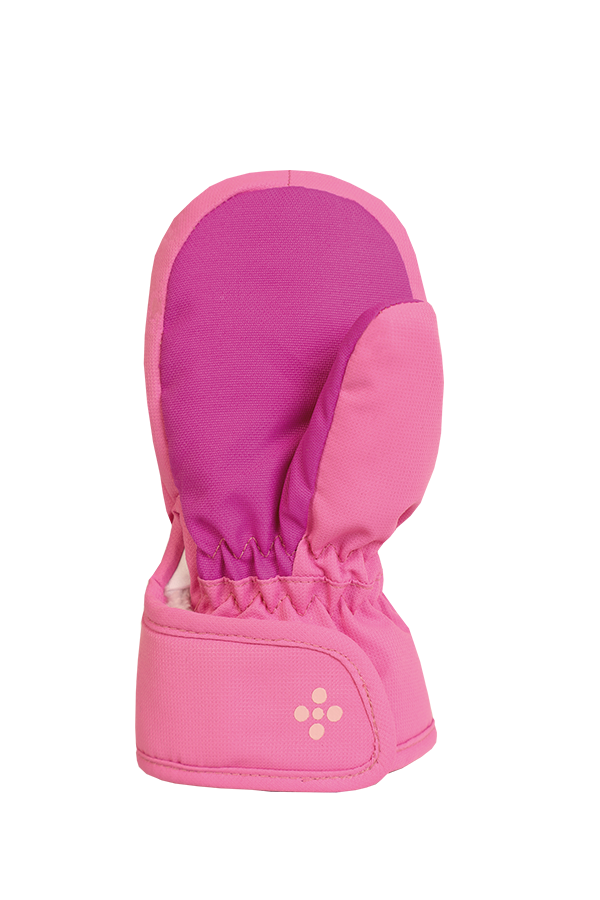 Baby Animal Mitten, mitaines chaudes pour bébé en design animal licorne, couleur rose, vue palmée.