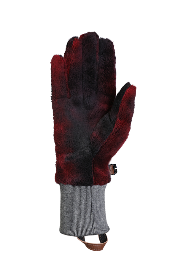 rouge, gant en polaire High Pile très moelleux pour la saison froide, voir la paume de la main
