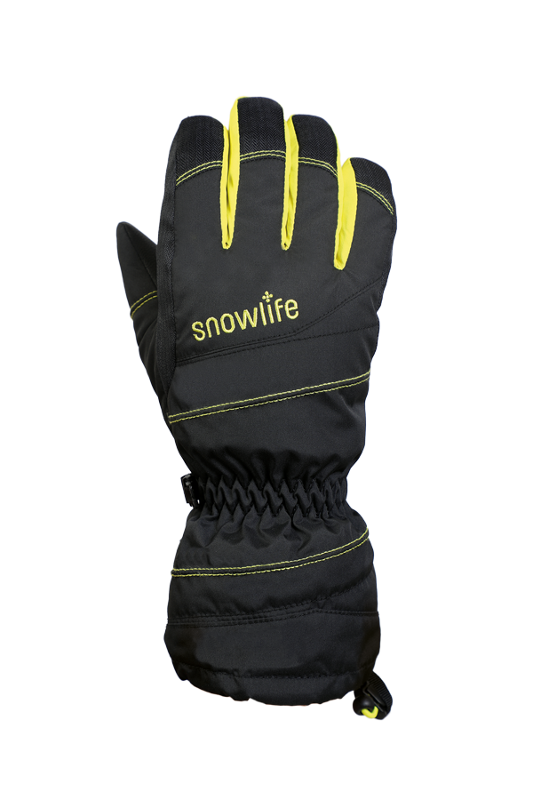 Junior Lucky GTX Glove, gloves for kids, with Gore-Text membrane, warm, breathable, waterproof, black, yellow