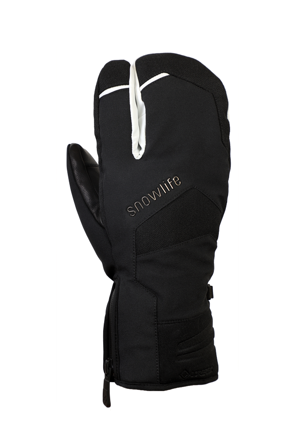Nevada GTX 3 Fingers, Système à trois doigts, le gant sportif avec membrane Gore-Tex, très respirant et robuste, noir, blanc