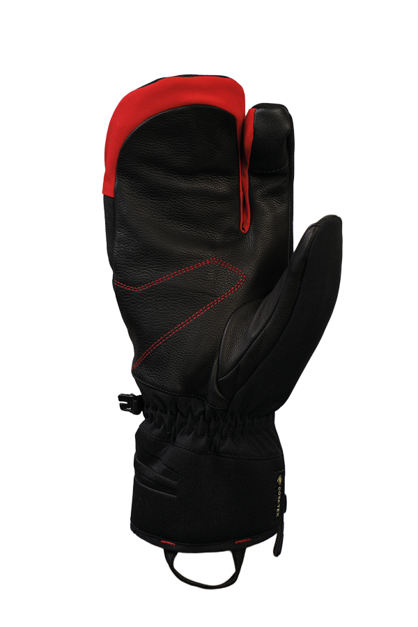 Nevada GTX 3 Fingers, der sportliche Handschuh mit 3-Finger-System, Gore-Tex Membran, sehr atmungsaktiv und robust, rot, schwarz