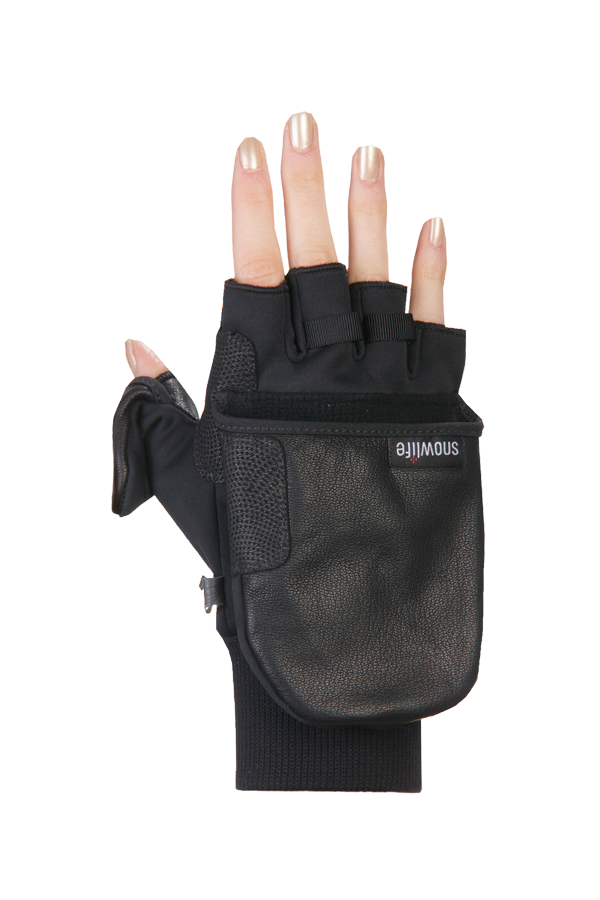 WS Soft Shell Glove, Gants avec capot, Gore-Tex windstopper, noir